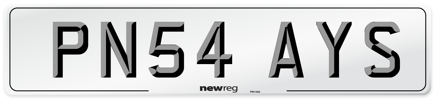 PN54 AYS Number Plate from New Reg
